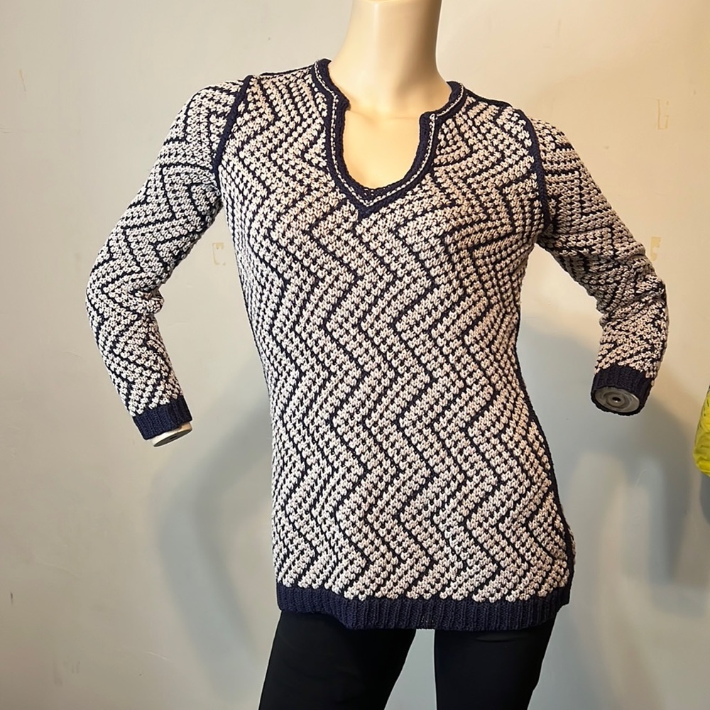 Tory Burch Sweater light tan/cream & navy - size S